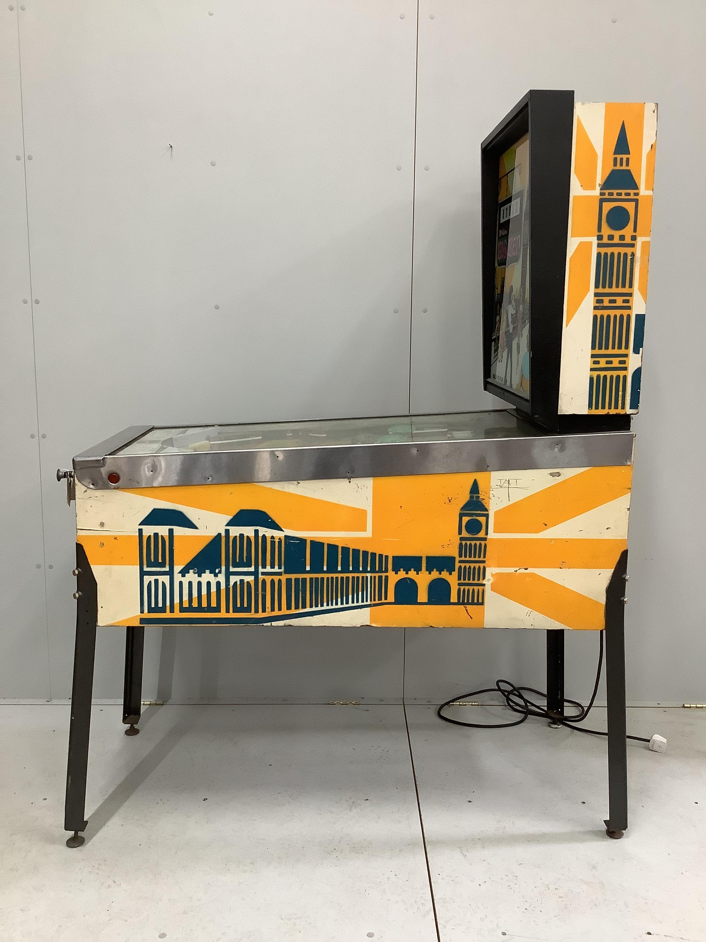 A mid century Williams Big Ben pinball machine, length 132cm, width 61cm, height 179cm